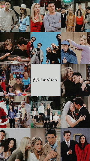 Friends TV Series Character Collage and Iconic Moments HD phone wallpaper