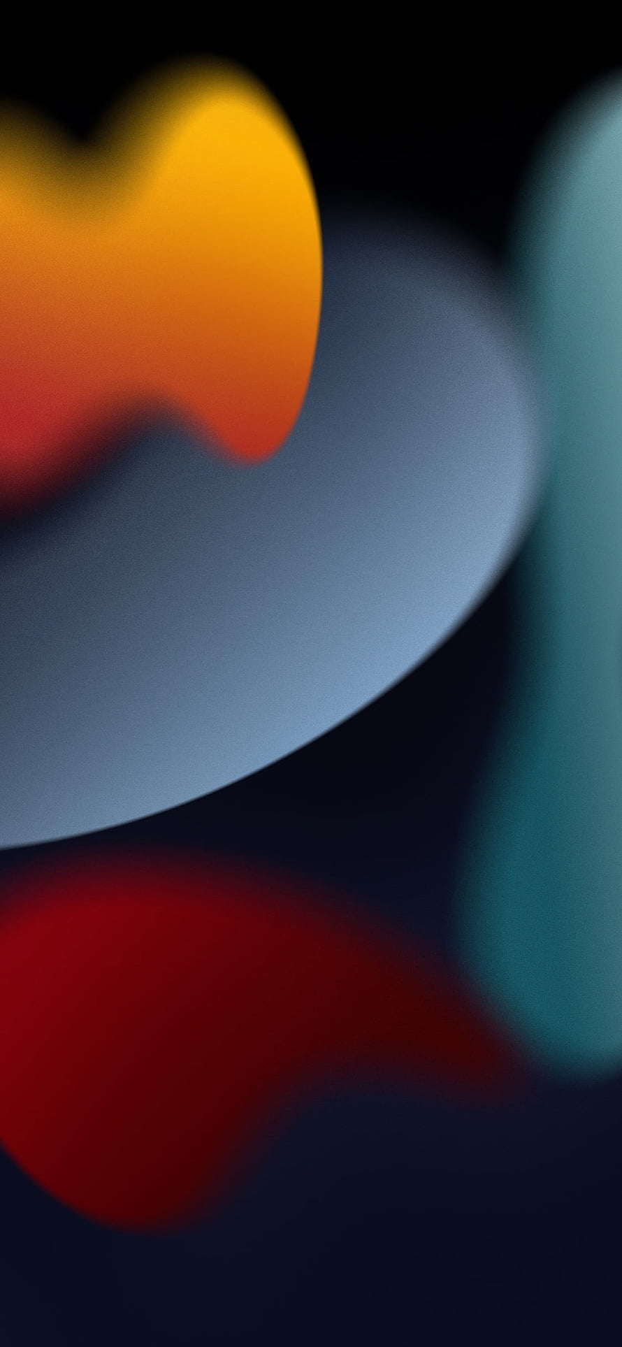 iOS 15 Dark Mode Abstract Wallpaper with Soft Blurred Color Blobs HD phone wallpaper