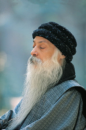 Osho in Profile with Long White Beard and Traditional Black Headwear HD phone wallpaper