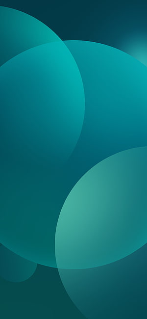Oppo F11 Pro Abstract Teal Gradient Wallpaper with Overlapping Geometric Circles HD phone wallpaper