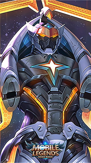 Gatotkaca Sentinel Skin from Mobile Legends Bang Bang in Full Armor HD phone wallpaper