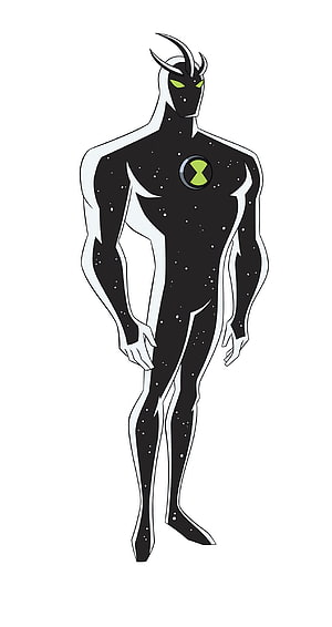 Alien X from Ben 10 Alien Force in Full Body Standing Pose with Cosmic Star Pattern and Green Omnitrix Emblem HD phone wallpaper