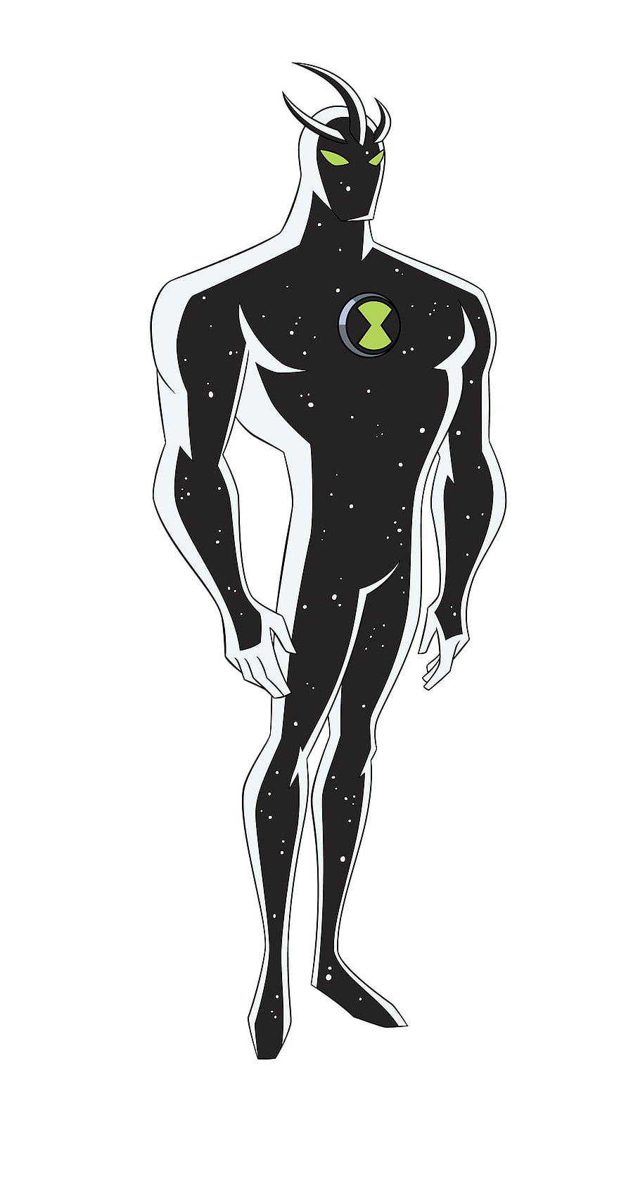 Alien X from Ben 10 Alien Force in Full Body Standing Pose with Cosmic Star Pattern and Green Omnitrix Emblem HD phone wallpaper