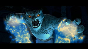 Tai Lung unleashing chi energy in Kung Fu Panda animated scene HD wallpaper