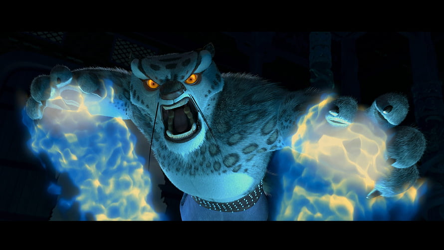 Tai Lung unleashing chi energy in Kung Fu Panda animated scene HD wallpaper