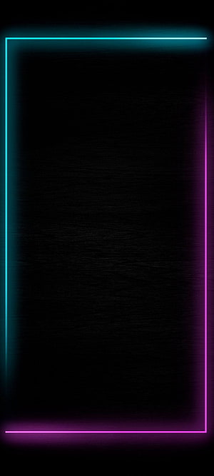 Minimalist Neon Frame with Cyan and Magenta Glow on Black Background HD phone wallpaper