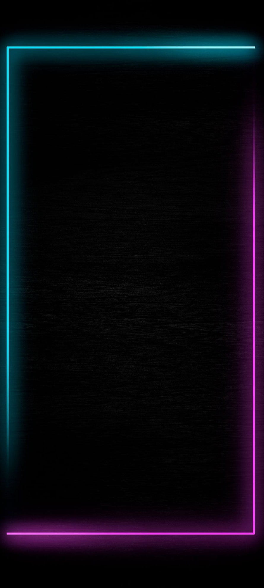 Minimalist Neon Frame with Cyan and Magenta Glow on Black Background HD phone wallpaper