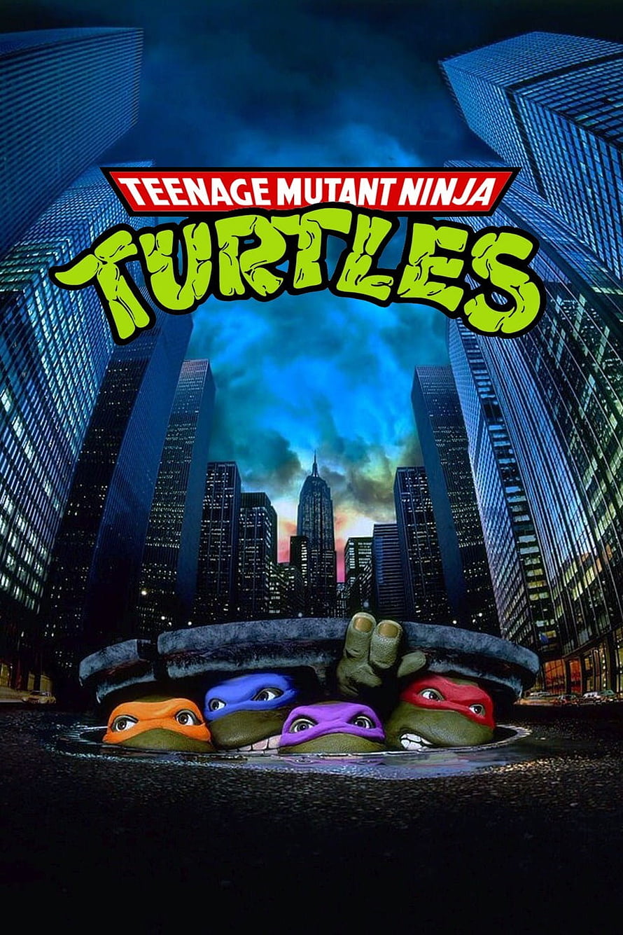Teenage Mutant Ninja Turtles Peeking From Manhole Cover in City Skyline HD phone wallpaper