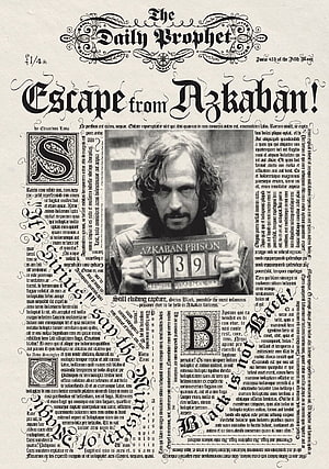 Harry Potter Daily Prophet Newspaper Page Featuring Sirius Black Escape from Azkaban HD phone wallpaper