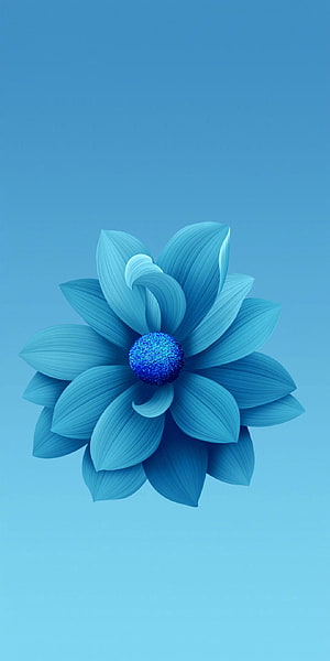 Elegant Blue Lotus Flower with Glittering Center on Gradient Background HD phone wallpaper