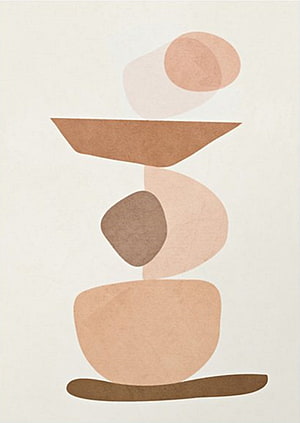 Minimalist Boho Abstract Art Print with Earthy Tones and Organic Shapes HD phone wallpaper