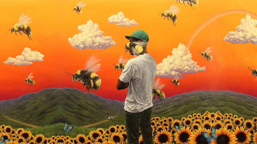Tyler the Creator Igor Flower Boy Album Artwork with Bees and Sunflowers HD wallpaper