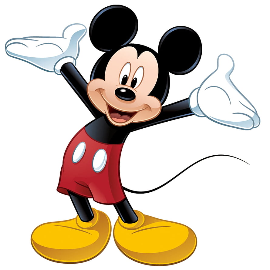Mickey Mouse Classic Cartoon Character with Arms Outstretched on White Background HD phone wallpaper