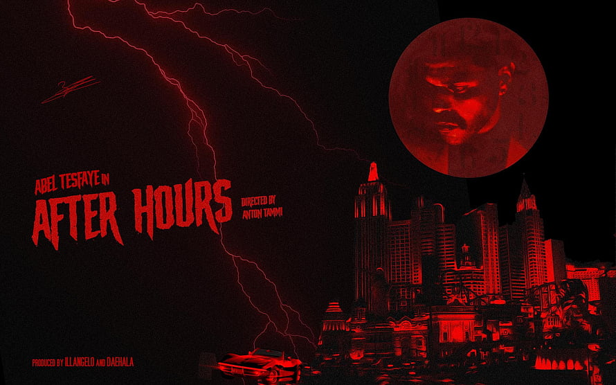 The Weeknd After Hours Album Artwork with Red Lightning and City Skyline HD wallpaper