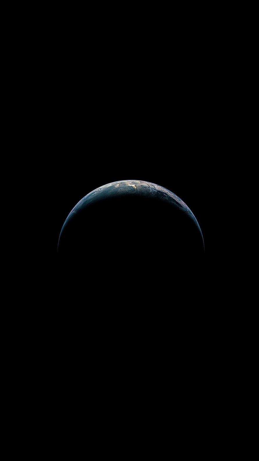 Minimalist Earth Horizon Against Deep Black Space Background HD phone wallpaper