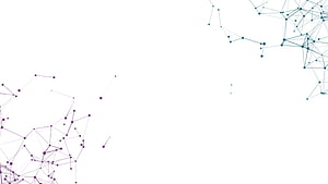 Abstract Geometric Network Pattern With Purple and Teal Nodes on White Background HD wallpaper
