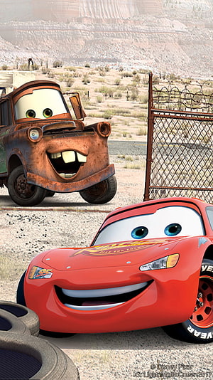 Lightning McQueen and Mater in the Desert from Disney Pixar Cars HD phone wallpaper