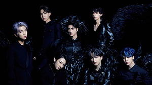 BTS Members in Dark Aesthetic Concept with Black Feathered Wings HD wallpaper