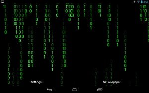 Green Binary Code Rain on Black Background Digital Matrix Style Wallpaper HD wallpaper