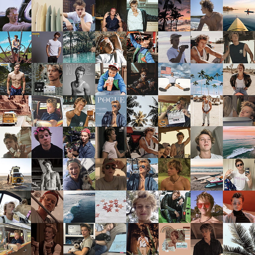Rudy Pankow and JJ Maybank Outer Banks Photo Collage Grid HD phone wallpaper