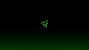 Razer Triple Headed Snake Logo on Black Background with Green Glow HD wallpaper