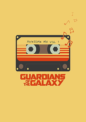 Guardians of the Galaxy Awesome Mix Vol 1 Retro Cassette Tape Poster HD phone wallpaper