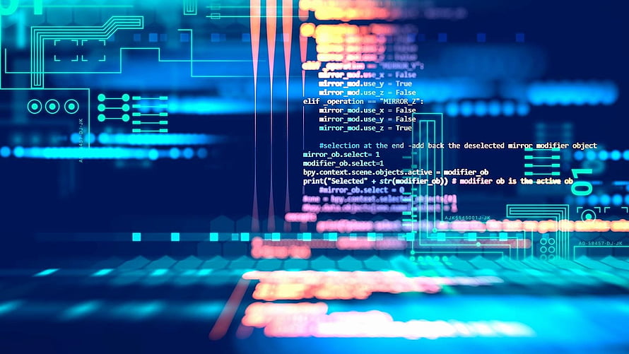 Neon Cyberpunk Code Interface with Glowing Circuit Board Patterns HD wallpaper