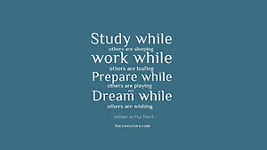 William Arthur Ward Study and Work Quote on Teal Background HD wallpaper