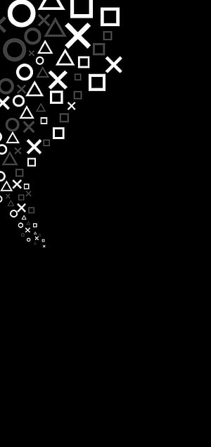 Minimalist Geometric Shapes on Black Background with White and Gray Circles Triangles and Squares HD phone wallpaper