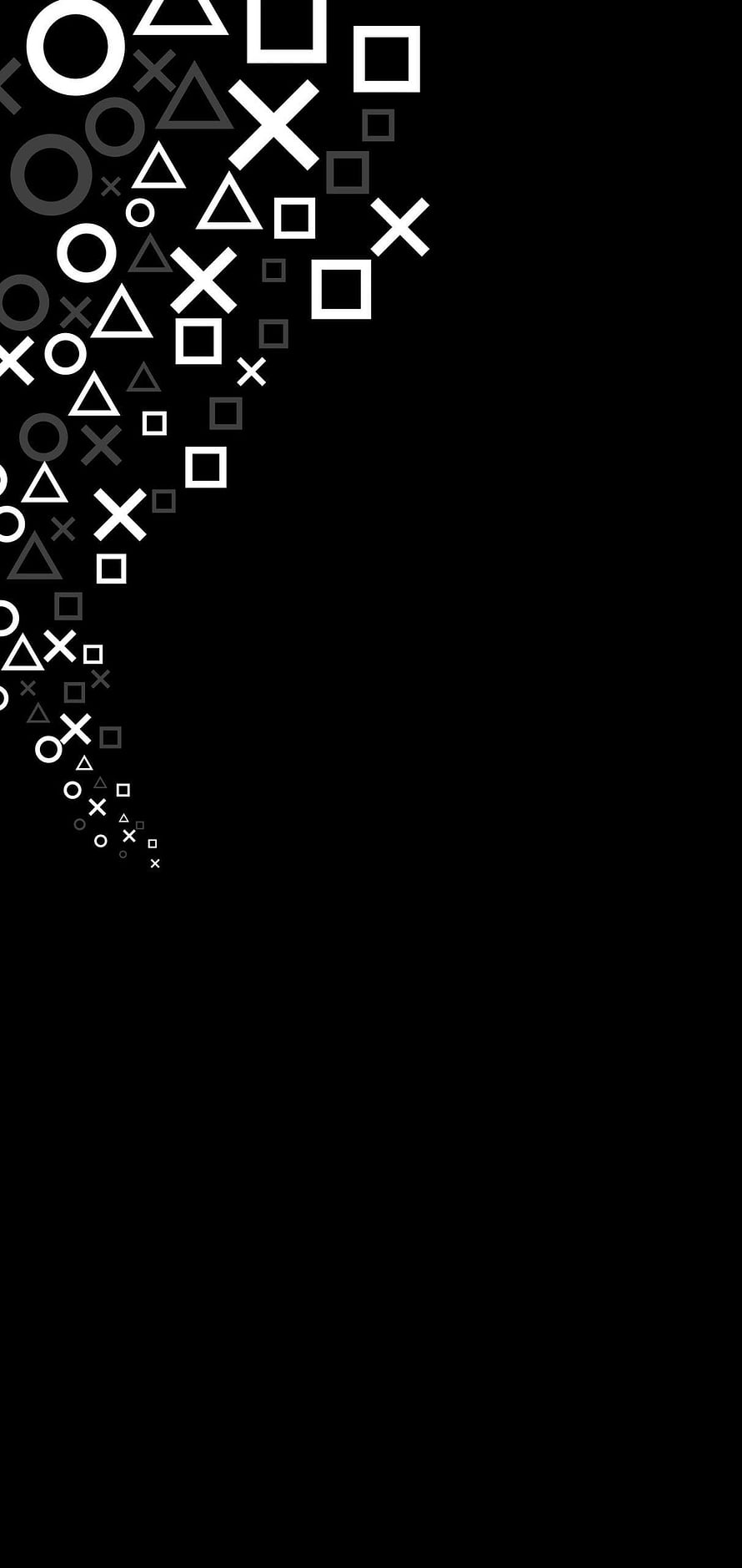 Minimalist Geometric Shapes on Black Background with White and Gray Circles Triangles and Squares HD phone wallpaper
