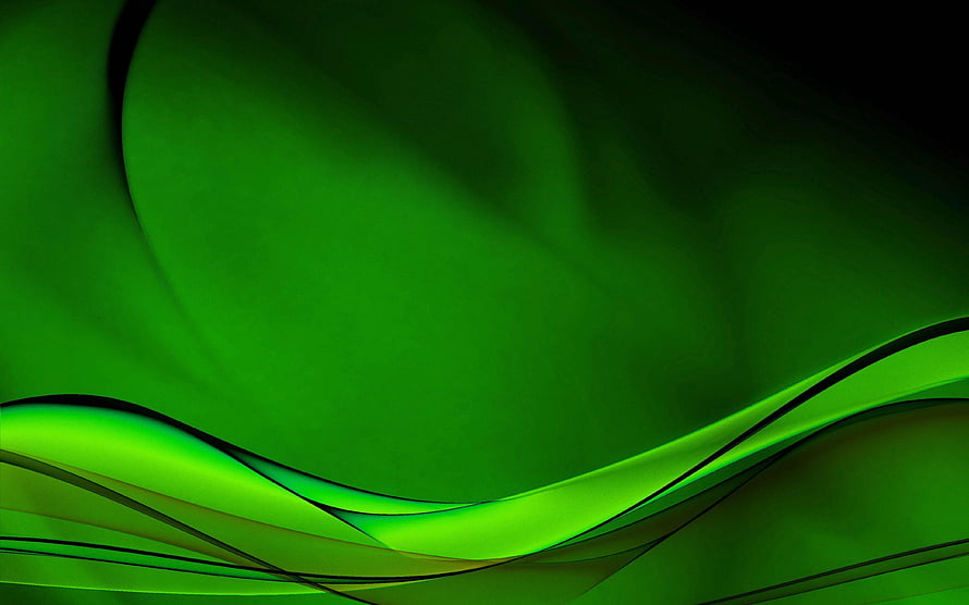 Abstract Green Wave Design with Flowing Curves and Dark Accents HD wallpaper