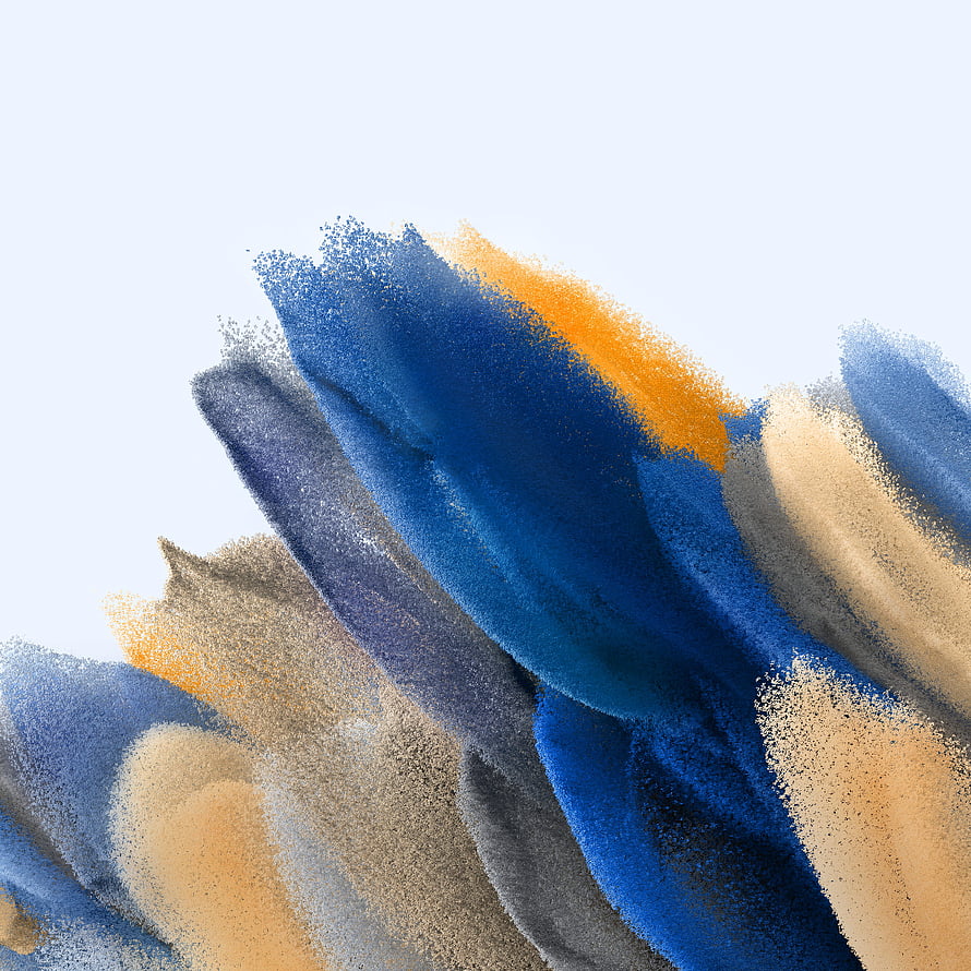 Abstract Watercolor Brush Strokes in Blue, Orange, and Gold on White Background HD phone wallpaper