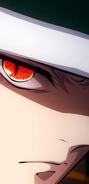 Muzan Kibutsuji Close-Up Portrait From Demon Slayer With Glowing Red Eyes HD phone wallpaper