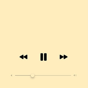 Minimalist Music Player Interface with Playback Controls on Soft Yellow Background HD phone wallpaper