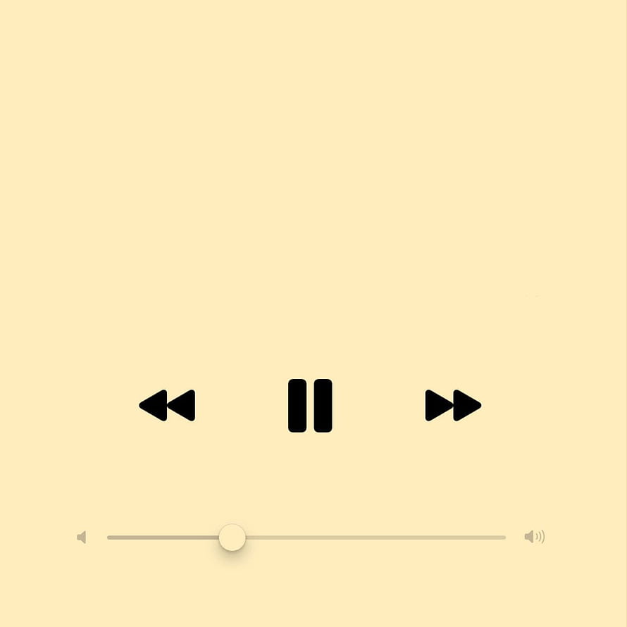 Minimalist Music Player Interface with Playback Controls on Soft Yellow Background HD phone wallpaper