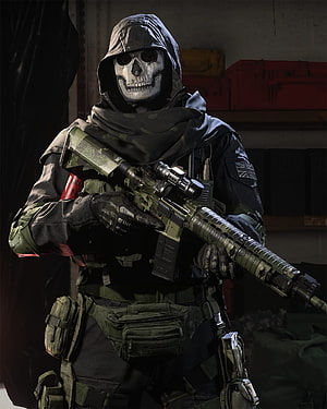 Simon Ghost Riley in Tactical Gear Holding Assault Rifle from Call of Duty Modern Warfare HD phone wallpaper