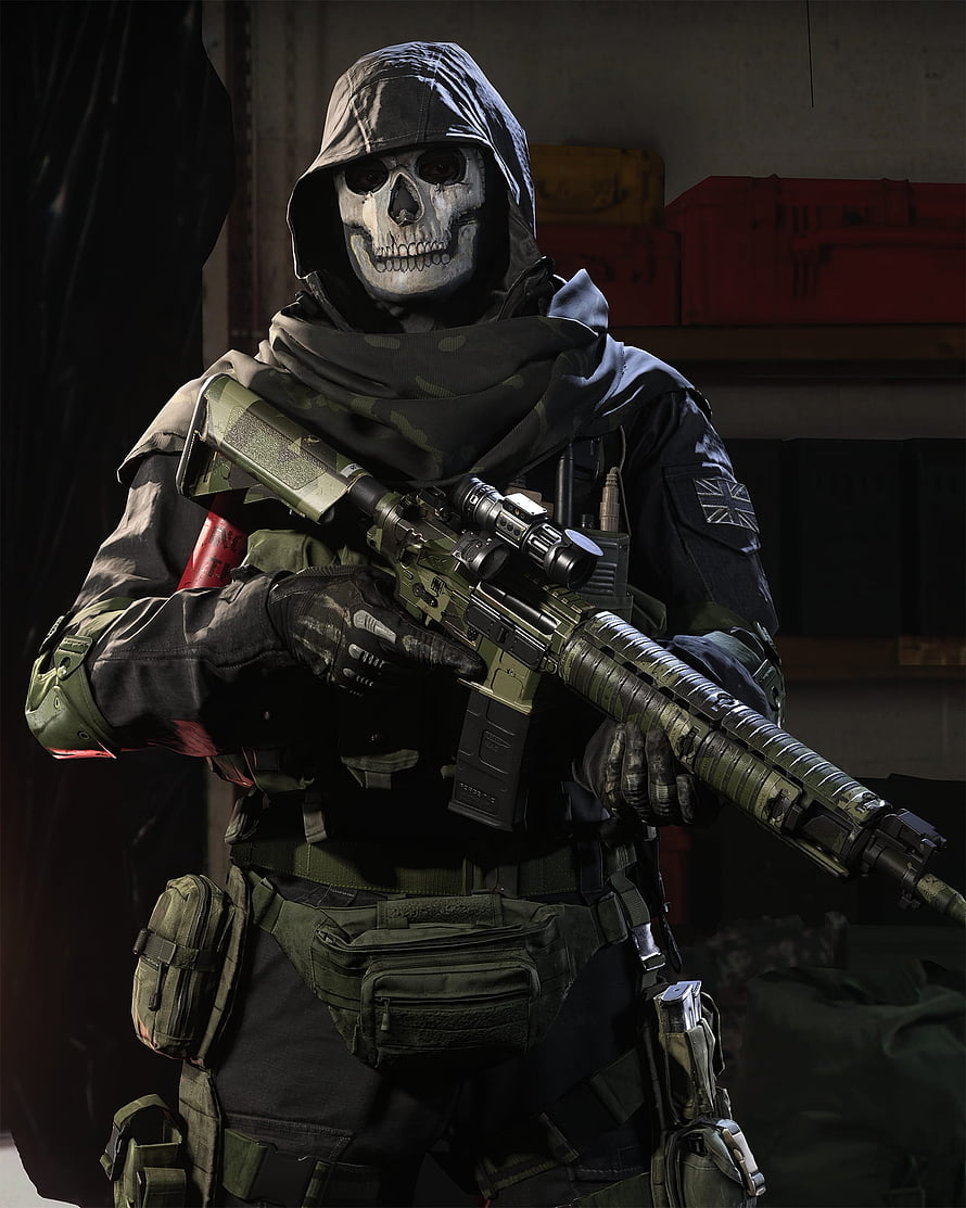 Simon Ghost Riley in Tactical Gear Holding Assault Rifle from Call of Duty Modern Warfare HD phone wallpaper