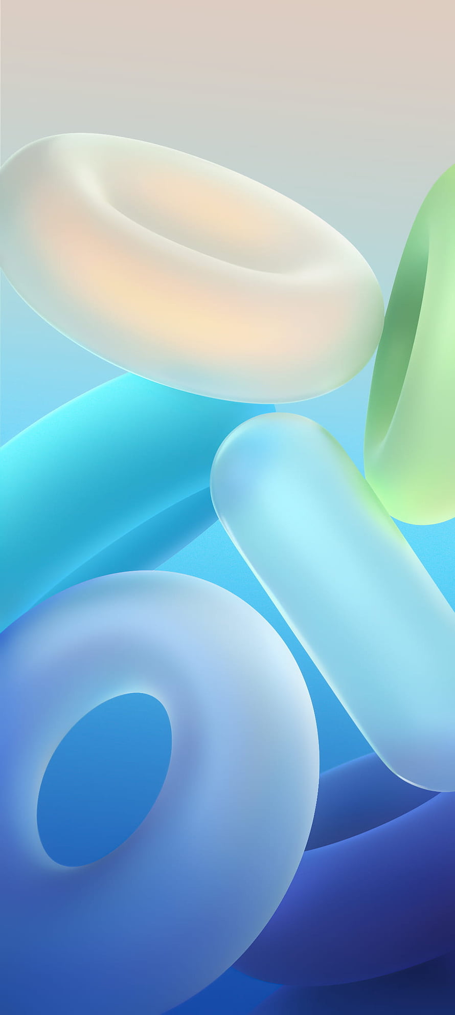 Pastel 3D Abstract Shapes with Soft Gradient Background HD phone wallpaper