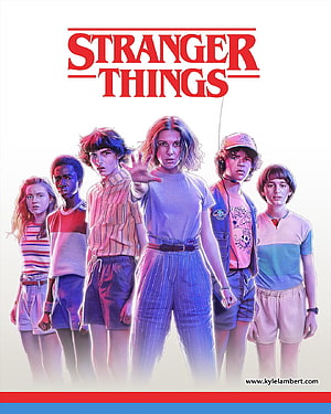 Stranger Things Season 3 Character Lineup Poster with El and Mike HD phone wallpaper