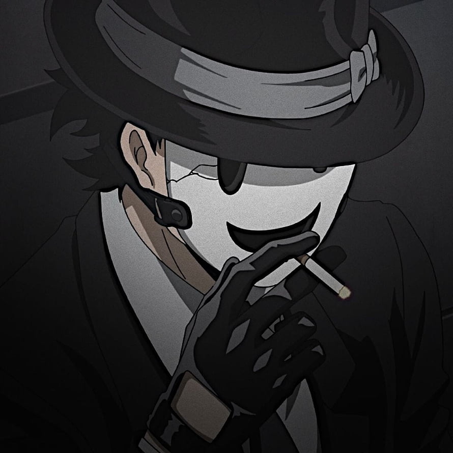 Mr. Sniper Anime Character Wearing Mask and Hat While Smoking a Cigarette HD phone wallpaper