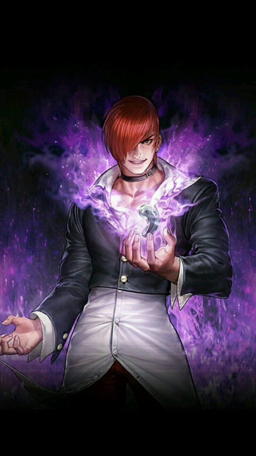 Chou from Mobile Legends channeling purple magical energy in dark fantasy illustration HD phone wallpaper