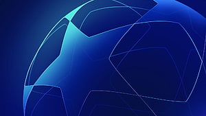 UEFA Champions League Star Ball Abstract Blue Geometric Design HD wallpaper
