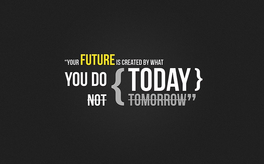 Minimalist Motivational Typography on Dark Background with Yellow Accent HD wallpaper