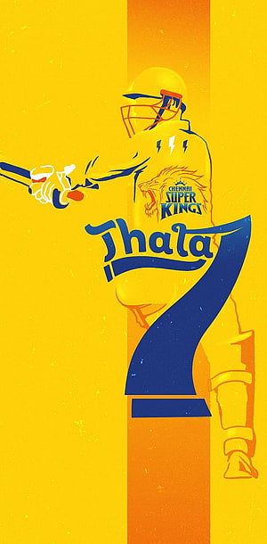 MS Dhoni Thala 7 Illustration for Chennai Super Kings Cricket Fans HD phone wallpaper