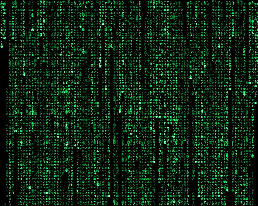 Green Digital Matrix Code Pattern on Black Background HD wallpaper