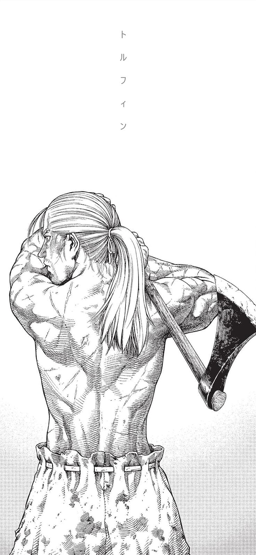 Thorfinn from Vinland Saga in Black and White Manga Illustration HD phone wallpaper