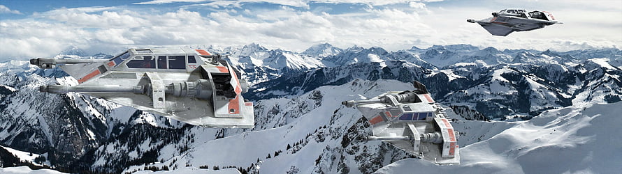 Star Wars TIE Fighters Flying Over Snowy Mountain Peaks HD wallpaper