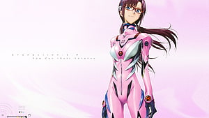 Mari Makinami Illustrious in Pink Plugsuit from Evangelion 2.0 You Can (Not) Advance HD wallpaper