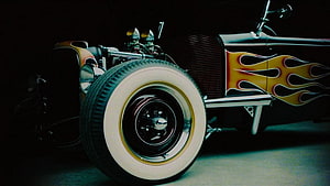 Tony Stark Hot Rod with Flame Paint Job and Whitewall Tires from Iron Man HD wallpaper