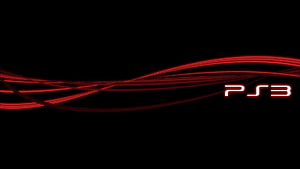 PlayStation 3 Red Light Trails on Black Background HD wallpaper